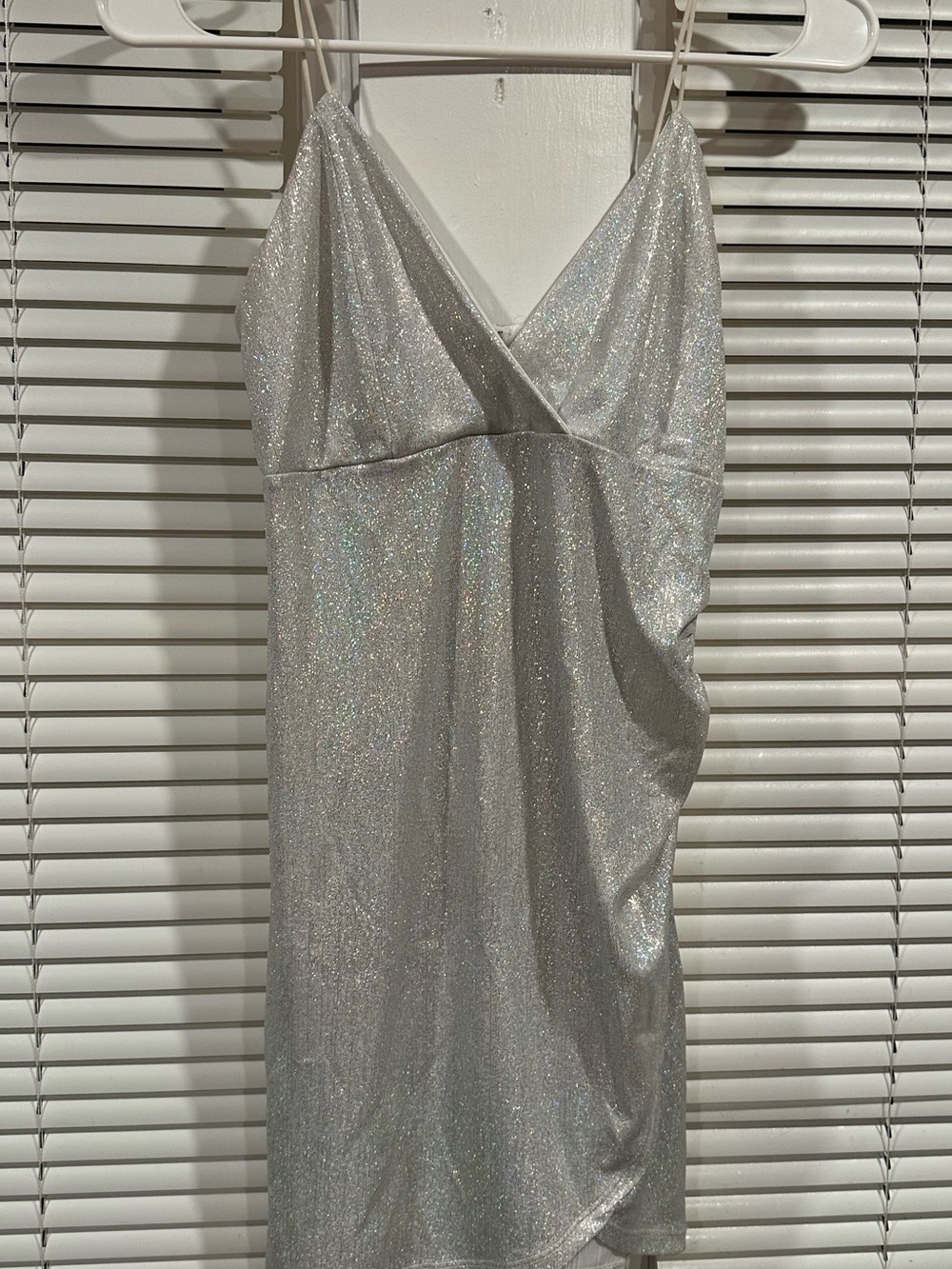 Forever 21 Silver Glitter Mini Slip Dress